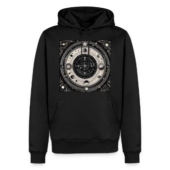 Dartboard Odyssey - Men’s Premium Organic Hoodie - black - Front - Nico (187cm)