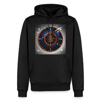 Fléchettes Stardust - Sweat à capuche Premium bio Homme - noir - Devant - Nico (187cm)