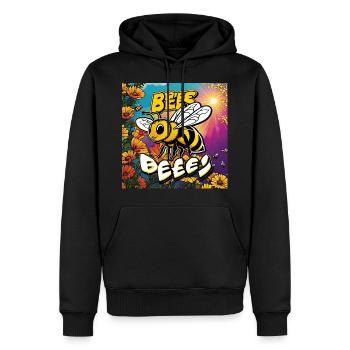Bienen-Summen - Männer Premium Bio Hoodie - Schwarz - Vorne - Nico (187cm)