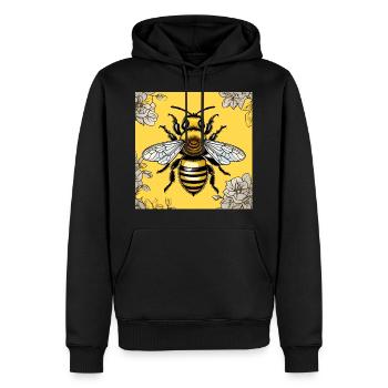 Honigbiene - Männer Premium Bio Hoodie - Schwarz - Vorne - Nico (187cm)