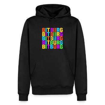 Bitburg - Männer Premium Bio Hoodie - Schwarz - Vorne - Nico (187cm)
