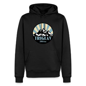 Triglav - Männer Premium Bio Hoodie - Schwarz - Vorne - Nico (187cm)