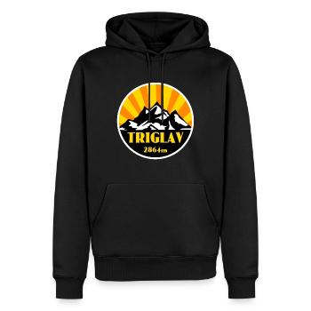 Triglav - Männer Premium Bio Hoodie - Schwarz - Vorne - Nico (187cm)