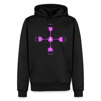 Wine Red Wine Glass Icon - Men’s Premium Organic Hoodie - black - Front - Nico (187cm)
