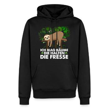 I like trees that keep their mouths shut - Men’s Premium Organic Hoodie - black - Front - Nico (187cm)
