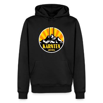 Kärnten - Männer Premium Bio Hoodie - Schwarz - Vorne - Nico (187cm)