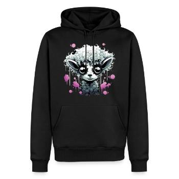 Lustiges Grufti Schaf - Männer Premium Bio Hoodie - Schwarz - Vorne - Nico (187cm)