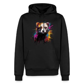 Furet - Sweat à capuche Premium bio Homme - noir - Devant - Nico (187cm)