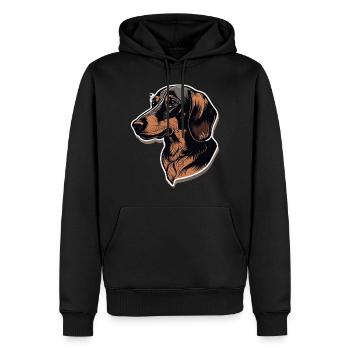 Teckel - Sweat à capuche Premium bio Homme - noir - Devant - Nico (187cm)