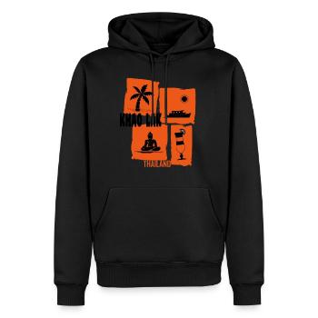 Khao Lak Thaïlande orange - Sweat à capuche Premium bio Homme - noir - Devant - Nico (187cm)