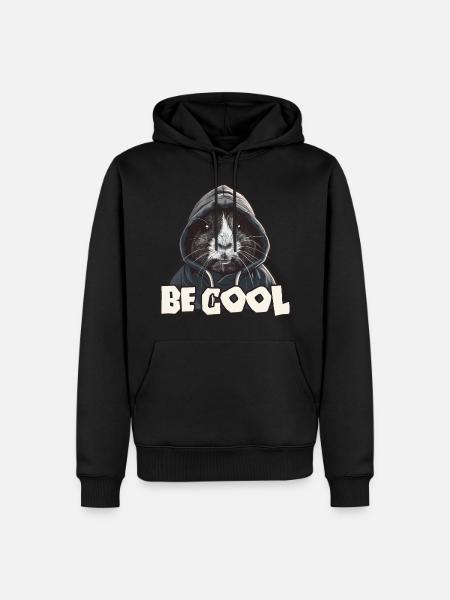 Cooles Meerschweinchen mit Kapuze - Männer Premium Bio Hoodie - Schwarz
