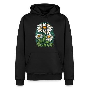 Pâquerette - Sweat à capuche Premium bio Homme - noir - Devant - Nico (187cm)