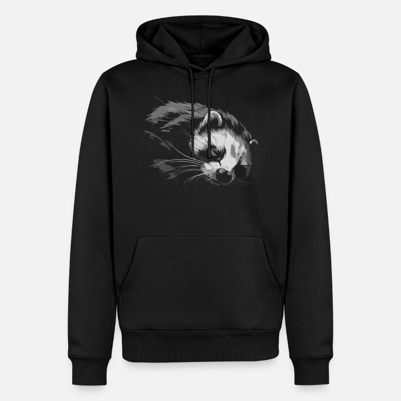 Frettchen ist müde - Männer Premium Bio Hoodie - Schwarz