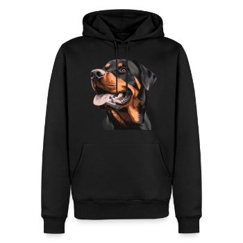 Chien Rottweiler - Sweat à capuche Premium bio Homme - noir - Devant - Nico (187cm)