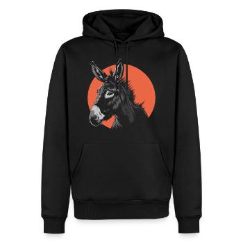 A donkey - Men’s Premium Organic Hoodie - black - Front - Nico (187cm)