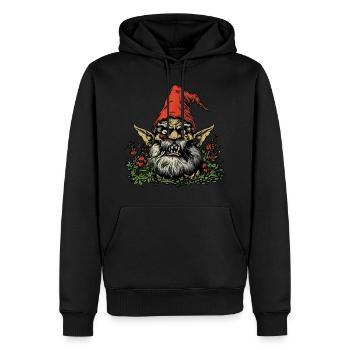 Nain de jardin effrayant - Sweat à capuche Premium bio Homme - noir - Devant - Nico (187cm)