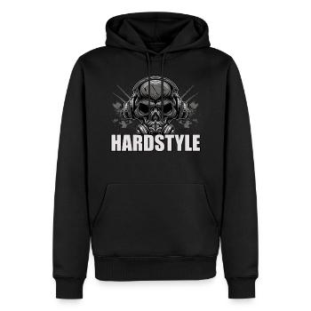 Hardstyle - Sweat à capuche Premium bio Homme - noir - Devant - Nico (187cm)
