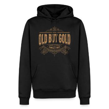 Old but Gold Family First - Männer Premium Bio Hoodie - Schwarz - Vorne - Nico (187cm)