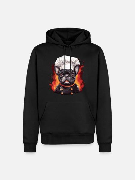 French Bulldog Cook - Men’s Premium Organic Hoodie - black