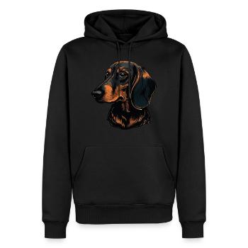 Teckel - Sweat à capuche Premium bio Homme - noir - Devant - Nico (187cm)