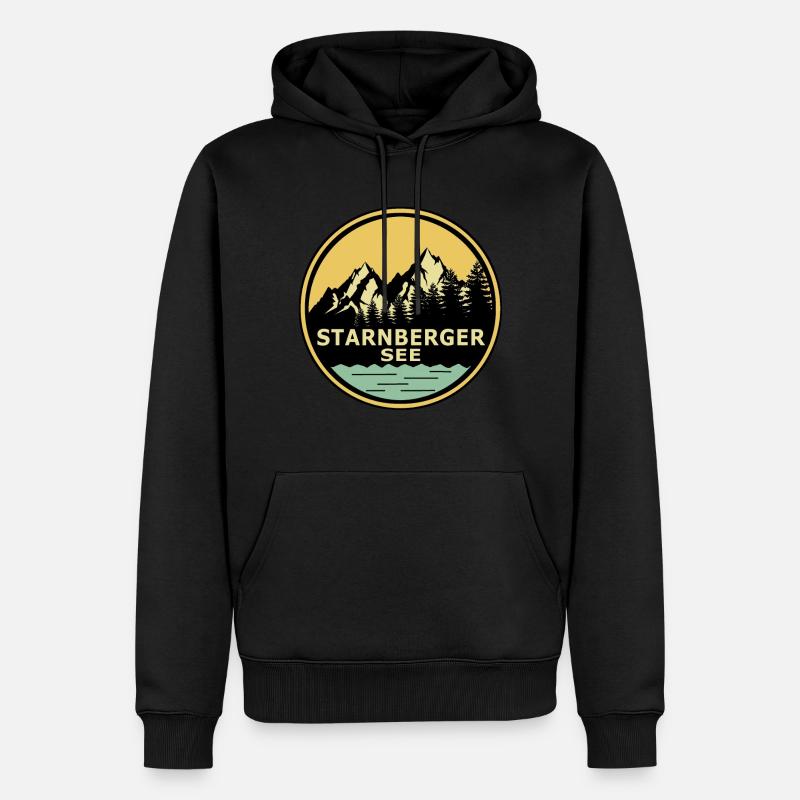 Lac de Starnberg - Sweat à capuche Premium bio Homme - noir