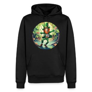 Danse trèfle de la Saint-Patrick - Sweat à capuche Premium bio Homme - noir - Devant - Nico (187cm)