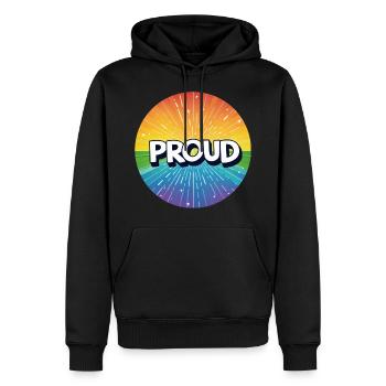 Fierté LGBTQ - Sweat à capuche Premium bio Homme - noir - Devant - Nico (187cm)