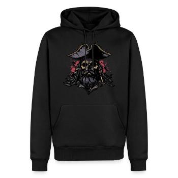 Crâne de pirate - Sweat à capuche Premium bio Homme - noir - Devant - Nico (187cm)
