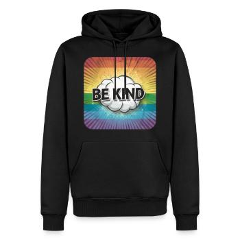 LGBTQ Soyez gentil - Sweat à capuche Premium bio Homme - noir - Devant - Nico (187cm)