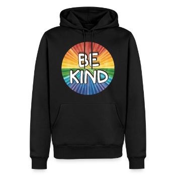 LGBTQ Be Kind - Männer Premium Bio Hoodie - Schwarz - Vorne - Nico (187cm)