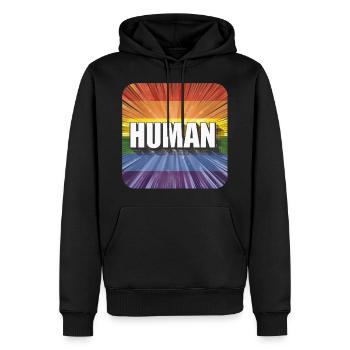 LGBTQ Human - Männer Premium Bio Hoodie - Schwarz - Vorne - Nico (187cm)