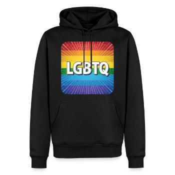 LGBTQ - Sweat à capuche Premium bio Homme - noir - Devant - Nico (187cm)