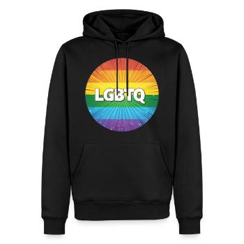 LGBTQ - Männer Premium Bio Hoodie - Schwarz - Vorne - Nico (187cm)