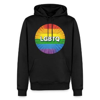 LGBTQ - Sweat à capuche Premium bio Homme - noir - Devant - Nico (187cm)