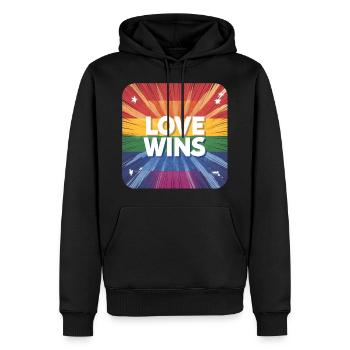 LGBTQ Love Wins - Männer Premium Bio Hoodie - Schwarz - Vorne - Nico (187cm)