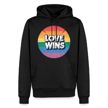 LGBTQ Love Wins - Männer Premium Bio Hoodie - Schwarz - Vorne - Nico (187cm)