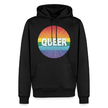 LGBTQ Queer - Men’s Premium Organic Hoodie - black - Front - Nico (187cm)