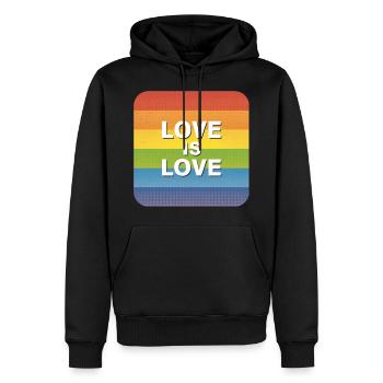 LGBTQ Love is Love - Männer Premium Bio Hoodie - Schwarz - Vorne - Nico (187cm)