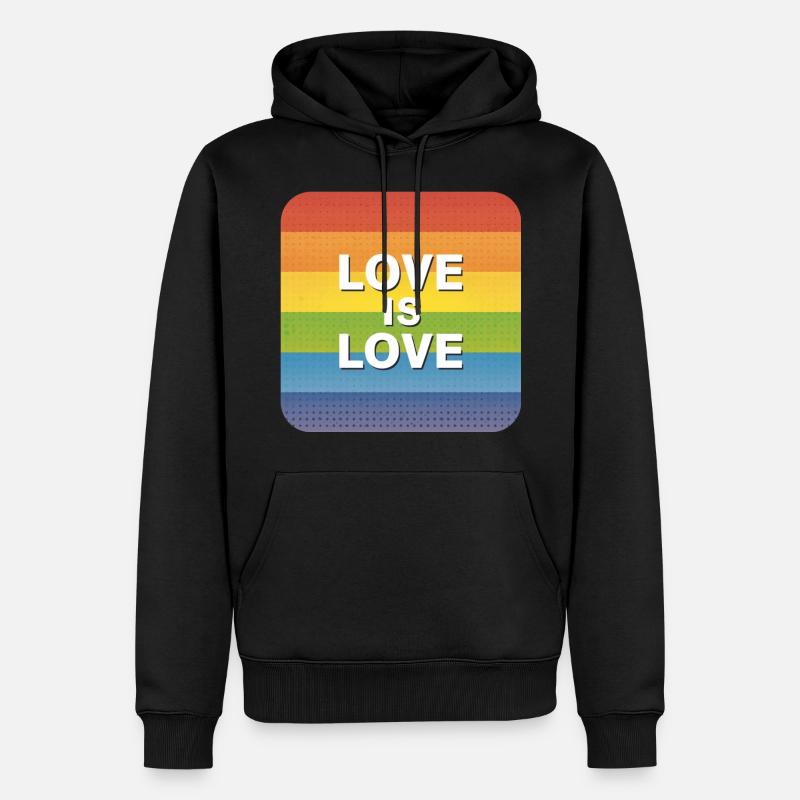 LGBTQ L’amour, c’est l’amour - Sweat à capuche Premium bio Homme - noir