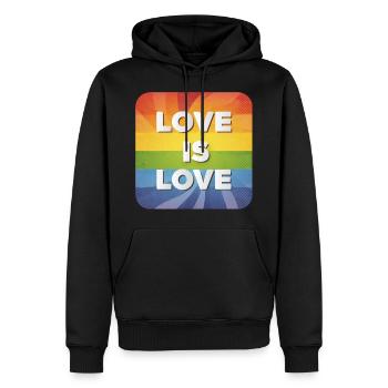 LGBTQ Love is Love - Men’s Premium Organic Hoodie - black - Front - Nico (187cm)
