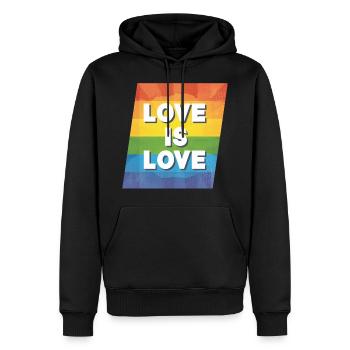 LGBTQ L’amour, c’est l’amour - Sweat à capuche Premium bio Homme - noir - Devant - Nico (187cm)