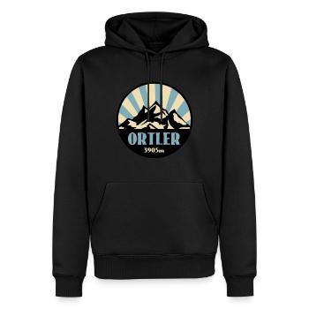 Ortler - Männer Premium Bio Hoodie - Schwarz - Vorne - Nico (187cm)