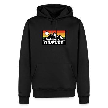 Ortler - Männer Premium Bio Hoodie - Schwarz - Vorne - Nico (187cm)