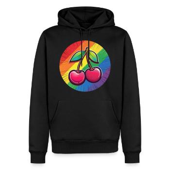 LGBTQ Kirsche - Männer Premium Bio Hoodie - Schwarz - Vorne - Nico (187cm)