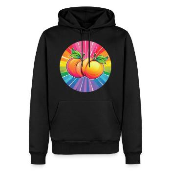 LGBTQ Pfirsich - Männer Premium Bio Hoodie - Schwarz - Vorne - Nico (187cm)
