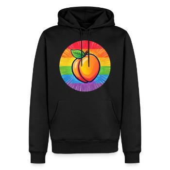 LGBTQ Pfirsich - Männer Premium Bio Hoodie - Schwarz - Vorne - Nico (187cm)
