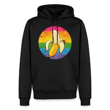 Banane LGBTQ - Sweat à capuche Premium bio Homme - noir - Devant - Nico (187cm)