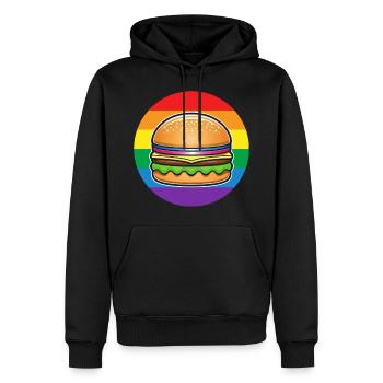 LGBTQ Hamburger - Männer Premium Bio Hoodie - Schwarz - Vorne - Nico (187cm)