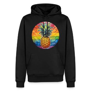 LGBTQ Ananas - Männer Premium Bio Hoodie - Schwarz - Vorne - Nico (187cm)