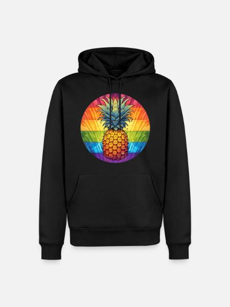 LGBTQ Pineapple - Men’s Premium Organic Hoodie - black